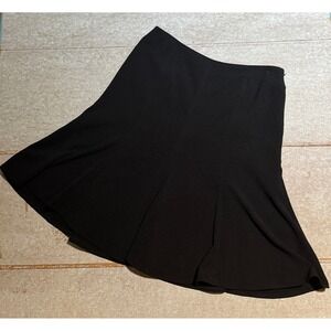 Harvé Benard Black Pleated A-Line Skirt Size 12 EUC‎